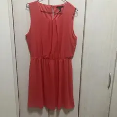 FOREVER 21 コーラルピンク ノースリーブワンピース L