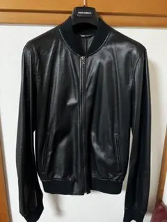 D&G ブラック シングルライダースジャケット D&G ブラック シングルライダースジャケット