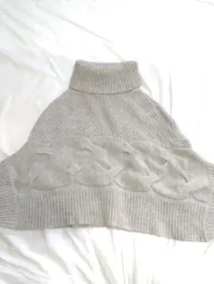 ニットポンチョ　タートルネック　ハイネック　秋冬