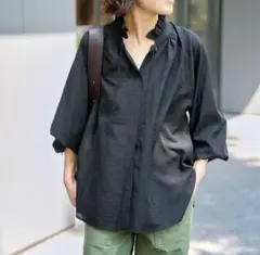 Spick & Span ハイブリットフリルカラーボリュームスリーブブラウス