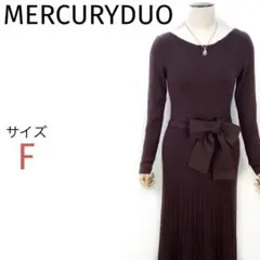 MERCURYDUO ビスチェレイヤード風プリーツワンピース 美品 リブ フレア