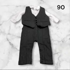 【希少】シャツドッキングロンパース　ベスト　グレンチェック　フォーマル