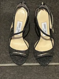 ジミーチュウ JIMMY CHOO ブラック グリッター ハイヒール