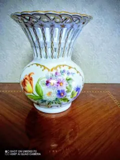 金継ぎ用　新品未使用のマイセン　フラワーベース　割れています 金継ぎ用 新品未使用のマイセン フラワーベース 割れています