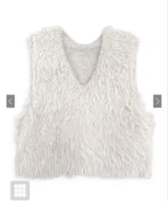 GRL Vネックフェザーショート丈ニットベスト