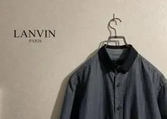 LANVIN メインライン サテンカラー インディゴ シャンブレー シャツ