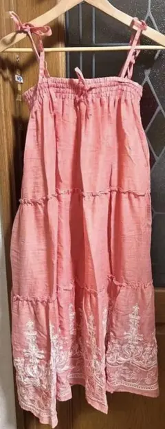 ピンクオレンジ　ワンピース　Mサイズ