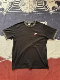 00s NIKE ブラック　リンガーtシャツ　ワンポイントロゴ　90s tech