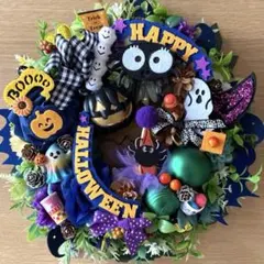 ハロウィン リース フラワーリース 玄関リース 造花 - メルカリ