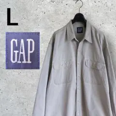 【訳あり】GAP オールドギャップ　ワークシャツ　コットン　L グレー