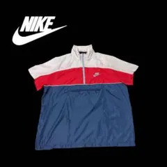【希少】90s ナイキ 半袖アノラック ナイロンジャケット 紺タグ L相当