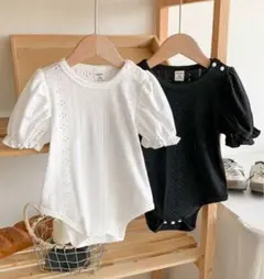 パフスリーブロンパース 2色セット　6-9M