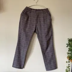 グレンチェックテーパードパンツ 150