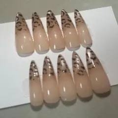 ネイルチップ ワンホン ギャル ヒョウ柄ネイル