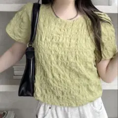 Ada. ジャガード 半袖ブラウス パフスリーブのサムネイル