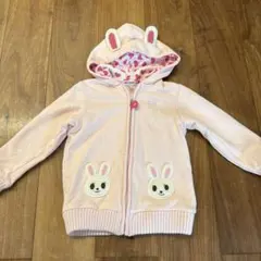 美品　miki HOUSE ウサギ耳フードパーカー　120