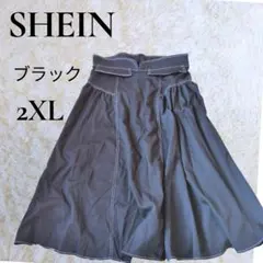 フレアスカート ブラック ステッチ入り 2XL