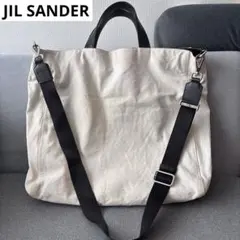 JIL SANDER キャンバス　レザー　2way トートバッグ　ショルダーのサムネイル