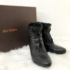BUTTERO ブッテロ ショートブーツ 38 レザー ブラックのサムネイル