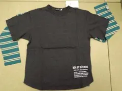 《未使用》2【BeBe】べべ 150 長袖トップス カットソー 重ね着半袖セット