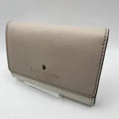美品 ケイトスペード☆レディース コイン＆パスケース クロスグレインレザー 白系