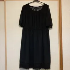 anyFAM 黒 ひざ丈ワンピース