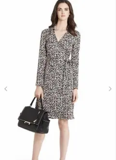 【極美品】ダイアンフォンファステンバーグ レオパード ラップワンピース 0