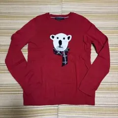 TOMMY HILFIGER 赤 クマ刺繍 セーター M