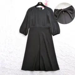 MaxMara Studio　トリアセリボンミモレ丈ワンピース　ブラックのサムネイル