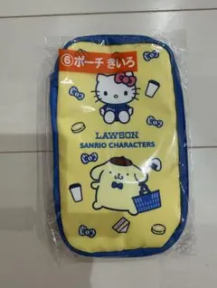 ローソン サンリオ 当たりくじ ⑥ポーチ きいろ ハローキティ ポムポムプリン