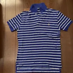 Polo by Ralph Lauren 青白ストライプ ポロシャツ M