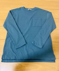 a.v.v メンズ M 長袖Tシャツ ポケット付き ブルー 無地 カットソーのサムネイル