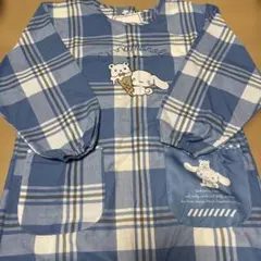 最終お値下げ 新品 サンリオ シナモロール チェック柄 ボア 割烹着 M-L