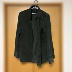 UNIQLO ダークグリーン コーデュロイ 長袖シャツ L