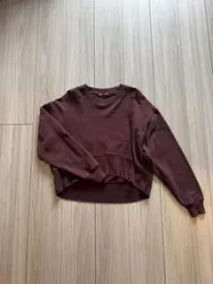 最終値下げ ZARA スウェット トレーナー クロップド ブラウン