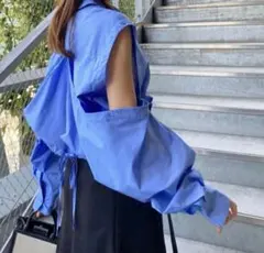 Back ドロスト肩あきマルチブラウス