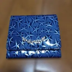 ランバンオンブルー エナメルレザー ボックス型小銭入れフラップ折り財布
