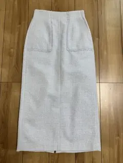 NATURAL BEAUTY BASIC アウトポケット ツイードスカート　S