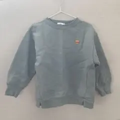 【ペアマノン】ハンバーガー 刺繍 裏起毛 トレーナー ブルー 110