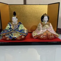 高級　九谷焼　立雛人形　良品です 九谷焼 ひな人形 雛人形 5号白盛 座り雛 九谷 陶幸 限定セール 5号