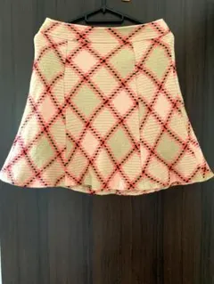 【美品】ブルーレーベルクレストブリッジ チェック柄 ウール100%スカート38
