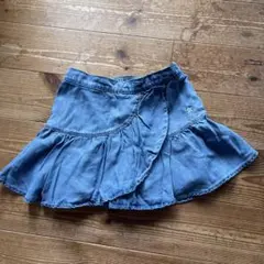 デニムフリルスカート 星の刺繍付き