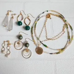 ネックレス&ピアス4点セットd