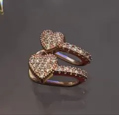 ハート ラインストーン イヤカフ ローズゴールド 片耳用1個 新品未使用