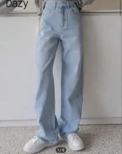 SHEIN ライトブルー ハイウエスト ストレートデニム Ｓサイズ