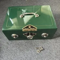 レトロ金庫【未使用】金属製緑色キャッシュボックス レトロ金庫 キャッシュボックス 緑色 金属製 アンティーク