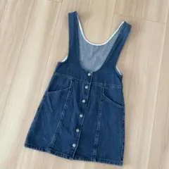 GU GIRLSデニムサロペットスカート 150