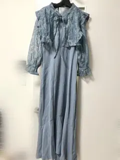 DRESS+ ブルー　ワンピース　お呼ばれ　結婚式