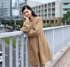 しまむら　チェックミニワンピース