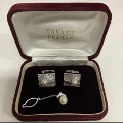 【極美品★希少】TASAKI マベパール カフスリンク シルバー フォーマル TASAKI/タサキ】 カフリンクス パール マベ真珠 カフス シルバー